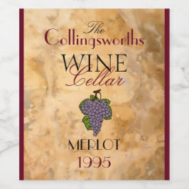 Zelfgemaakte rode Merlot wijn gepersonaliseerde wi Etiket