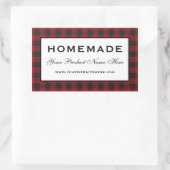 Zelfgemaakte rode plaid rechthoekige sticker (Tas)