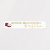 Zelfgemaakte rode ui augurk dun label (Design 2)