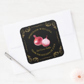 zelfgemaakte rode ui augurk vierkant label (Envelop)