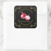 zelfgemaakte rode ui augurk vierkant label (Tas)