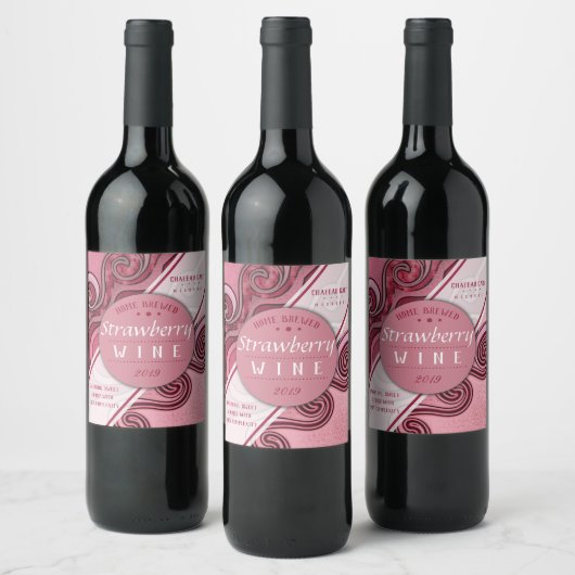 Zelfgemaakte rode wijn hartelijk gepersonaliseerd wijn etiket (Flessen)