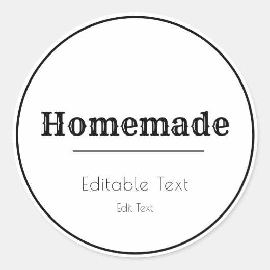 Zelfgemaakte Ronde Minimalistische Sticker (Voorkant)