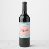 Zelfgemaakte roos wijn rozen gepersonaliseerd etiket (Voorkant)