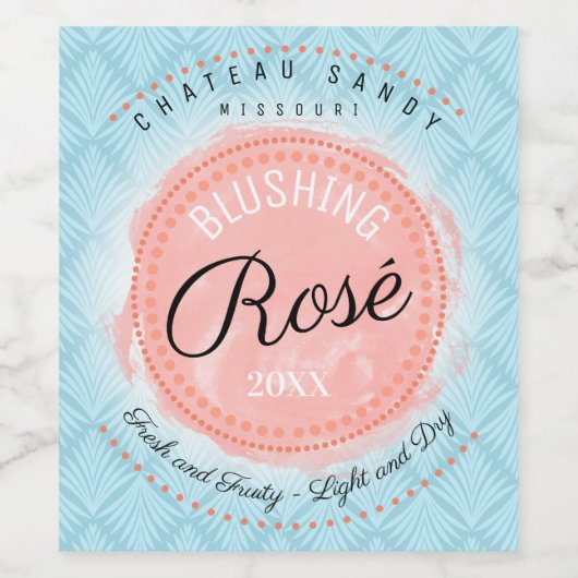 Zelfgemaakte roos wijn rozen gepersonaliseerd wijn etiket (Enkel label)