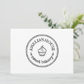 Zelfgemaakte rustieke logo custom eenvoudige bakke kaart (Staand voorkant)