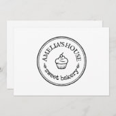 Zelfgemaakte rustieke logo custom eenvoudige bakke kaart (Voorkant / Achterkant)