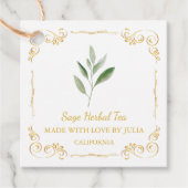  Zelfgemaakte Sage Tea Square Hang Label (Voorkant)