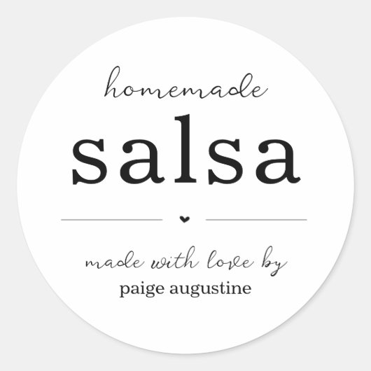 Zelfgemaakte Salsa Canning Jar Gift Label Sticker (Voorkant)