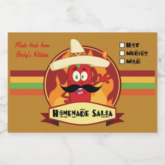 Zelfgemaakte Salsa Etiket (7,62 cm x 5,08 cm) (Enkel label)