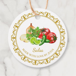 zelfgemaakte Salsa Hang Label