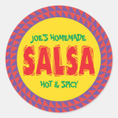 Zelfgemaakte Salsa kleurrijke inblikpot label (Voorkant)