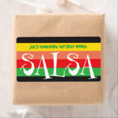 Zelfgemaakte Salsa kleurrijke strepen Etiket (Insitu)