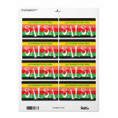Zelfgemaakte Salsa kleurrijke strepen Etiket (Full Sheet)