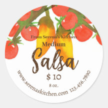 Zelfgemaakte Salsa Label Tomatoes Peppers Sjabloon