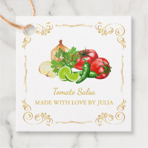  zelfgemaakte Salsa Square Hang Label