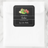 Zelfgemaakte Salsa Square Label Zwart (Tas)
