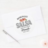 Zelfgemaakte Salsa Uit de Keuken van Naam Potdekse Ronde Sticker (Envelop)