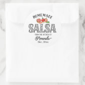 Zelfgemaakte Salsa Uit de Keuken van Naam Potdekse Ronde Sticker (Tas)