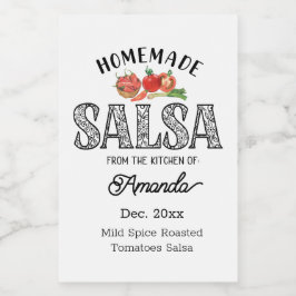 Zelfgemaakte Salsa uit de Keuken van Naam   Voedselcontainer Etiket