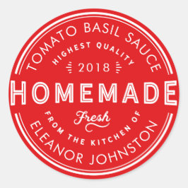 Zelfgemaakte Saus Label Aangepaste kleur en tekst