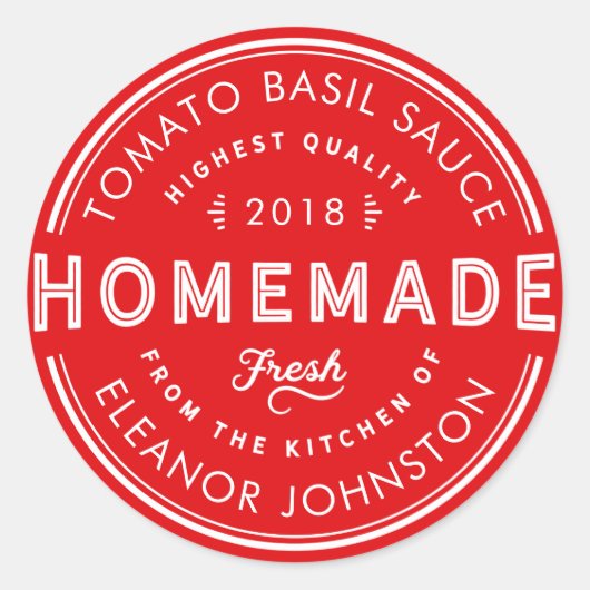 Zelfgemaakte Saus Label Aangepaste kleur en tekst (Voorkant)