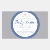 Zelfgemaakte schoonheidsingrediënten zilver grijs  rechthoekige sticker (Voorkant)