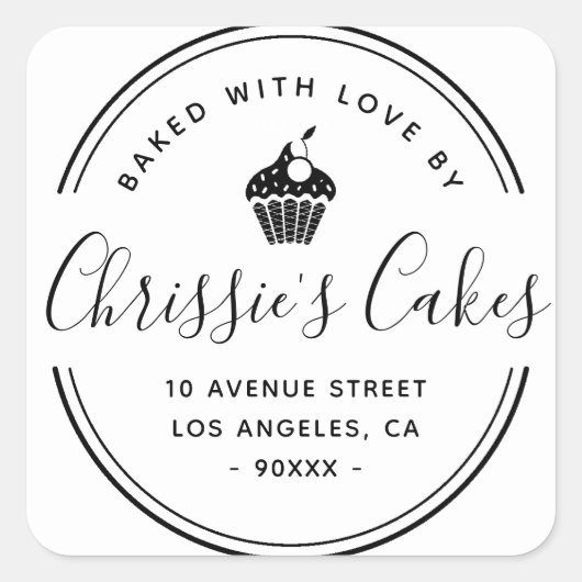 zelfgemaakte scriptbelettering vierkante sticker (Voorkant)