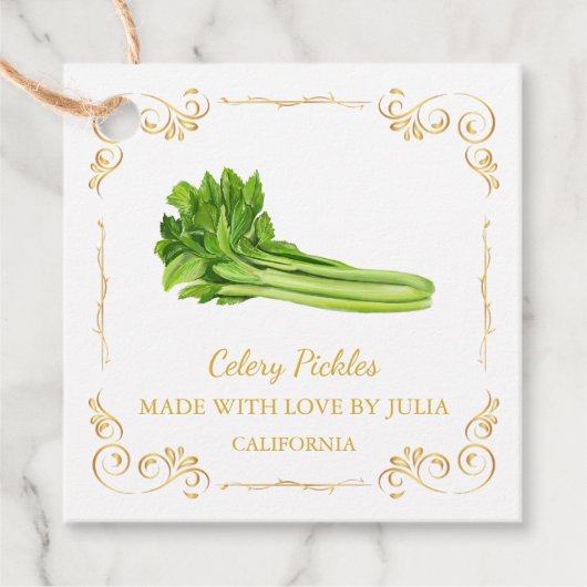 Zelfgemaakte Selderij Pickle Square Hang Label (Voorkant)