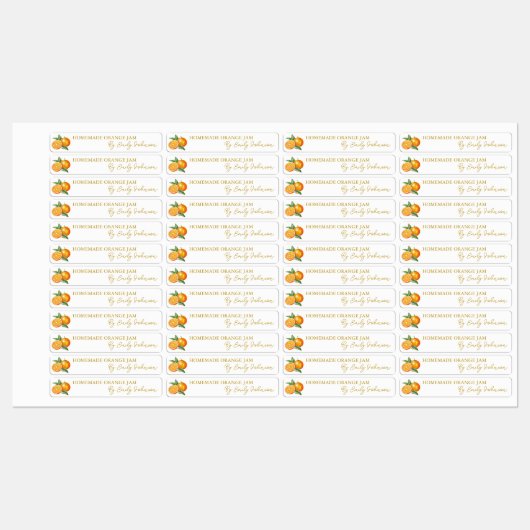 Zelfgemaakte Sinaasappel Jam Thin Label (Vel)