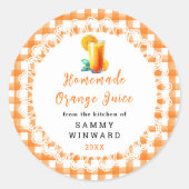Zelfgemaakte Sinaasappel Juice Drink Label (Voorkant)
