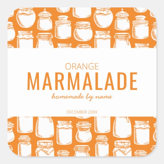 Zelfgemaakte Sinaasappel Marmelade Sticker (Voorkant)