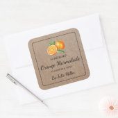 Zelfgemaakte Sinaasappel Marmelade Vierkant Kraft  Vierkante Sticker (Envelop)