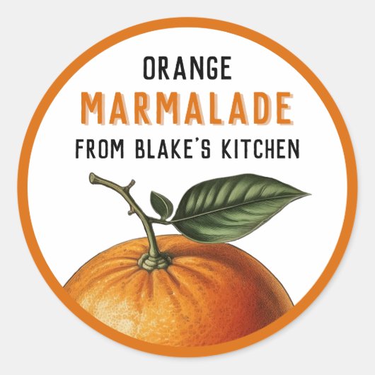 Zelfgemaakte Sinaasappel mermelade inmaak Labels (Voorkant)