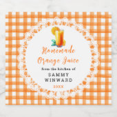 Zelfgemaakte Sinaasappels sap Drink Likeurfles Etiket (Enkel label)