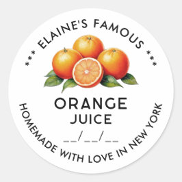 Zelfgemaakte sinaasappelsap bewaart sticker met da