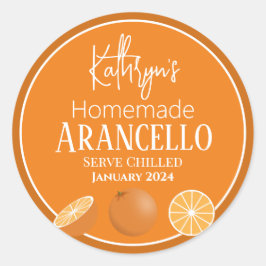 Zelfgemaakte Sinaaslikeur/Etiket voor Eten/ Produc Ronde Sticker