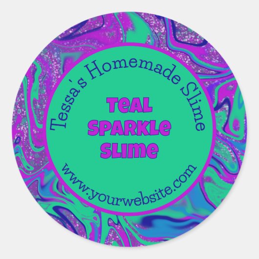 Zelfgemaakte slijm Kleurrijke Cool Custom Label (Voorkant)