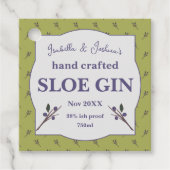 Zelfgemaakte Sloe Gin-label Bedankjes Labels (Voorkant)