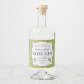 Zelfgemaakte Sloe Gin label Likeurfles Etiket (Voorkant)