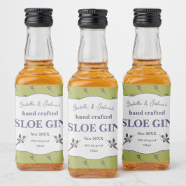 Zelfgemaakte Sloe Gin label Likeurfles Etiket