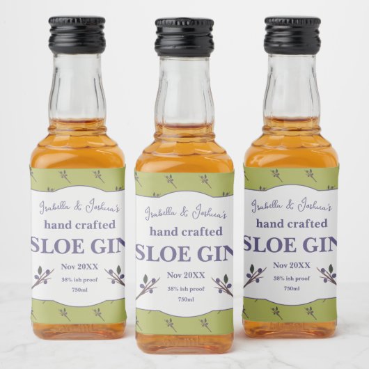 Zelfgemaakte Sloe Gin label Likeurfles Etiket (Flessen)