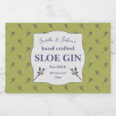 Zelfgemaakte Sloe Gin label Likeurfles Etiket (Enkel label)