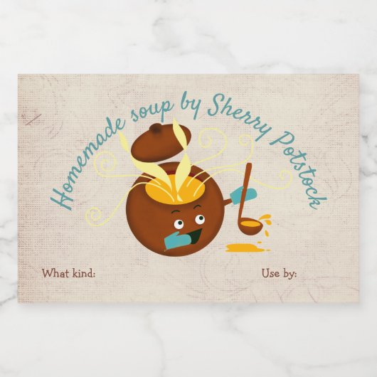 Zelfgemaakte soep pot home conserven label voedselcontainer etiket (Enkel label)