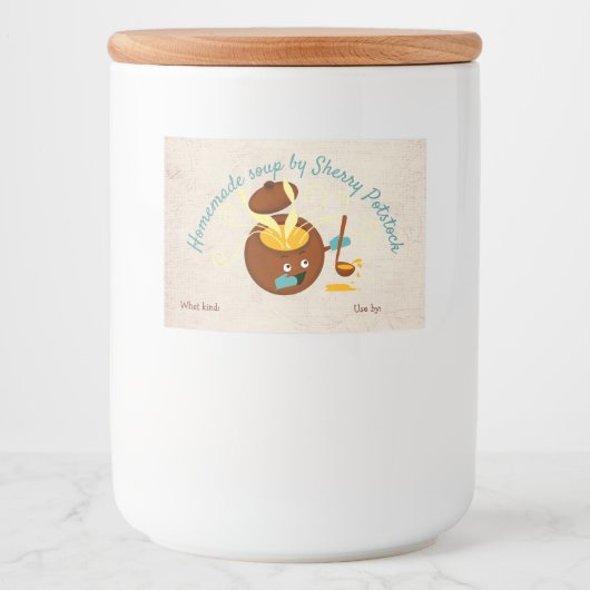 Zelfgemaakte soep pot home conserven label voedselcontainer etiket (Voorkant)