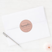 Zelfgemaakte Soja Kaars Chic Calligrafie Stof Roze Ronde Sticker (Envelop)