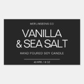 Zelfgemaakte Soja Kaars Chic Calligrafie Zwart Kla Rechthoekige Sticker (Voorkant)