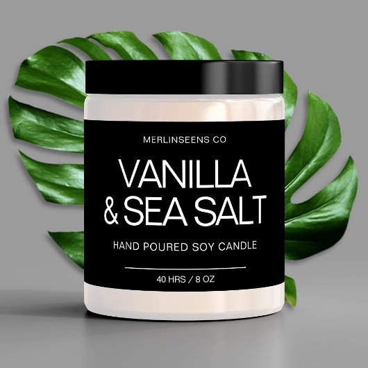 Zelfgemaakte Soja Kaars Chic Calligrafie Zwart Kla Rechthoekige Sticker