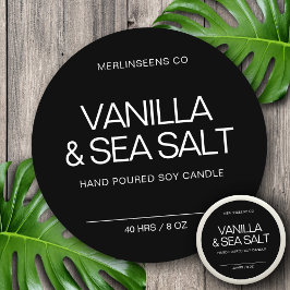 Zelfgemaakte Soja Kaars Chic Calligrafie Zwart Kla Ronde Sticker