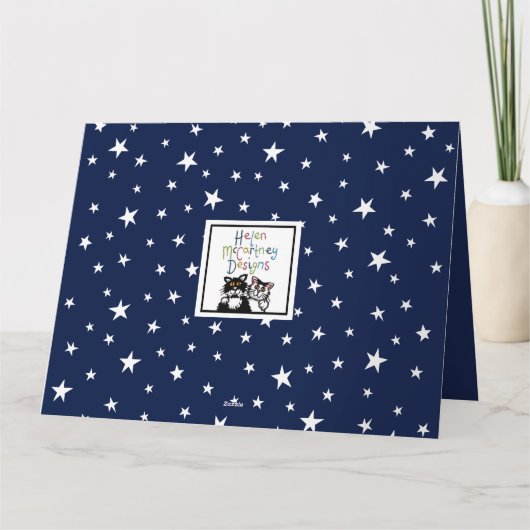 Zelfgemaakte Spaceman Astronaut Kosmische Vaderdag Kaart (Achterkant)